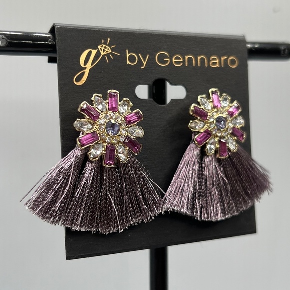 G by Gennaro Earrings $12ea / 3 for $20   Purple Fan Tassel Whimiscal Post - Picture 1 of 5